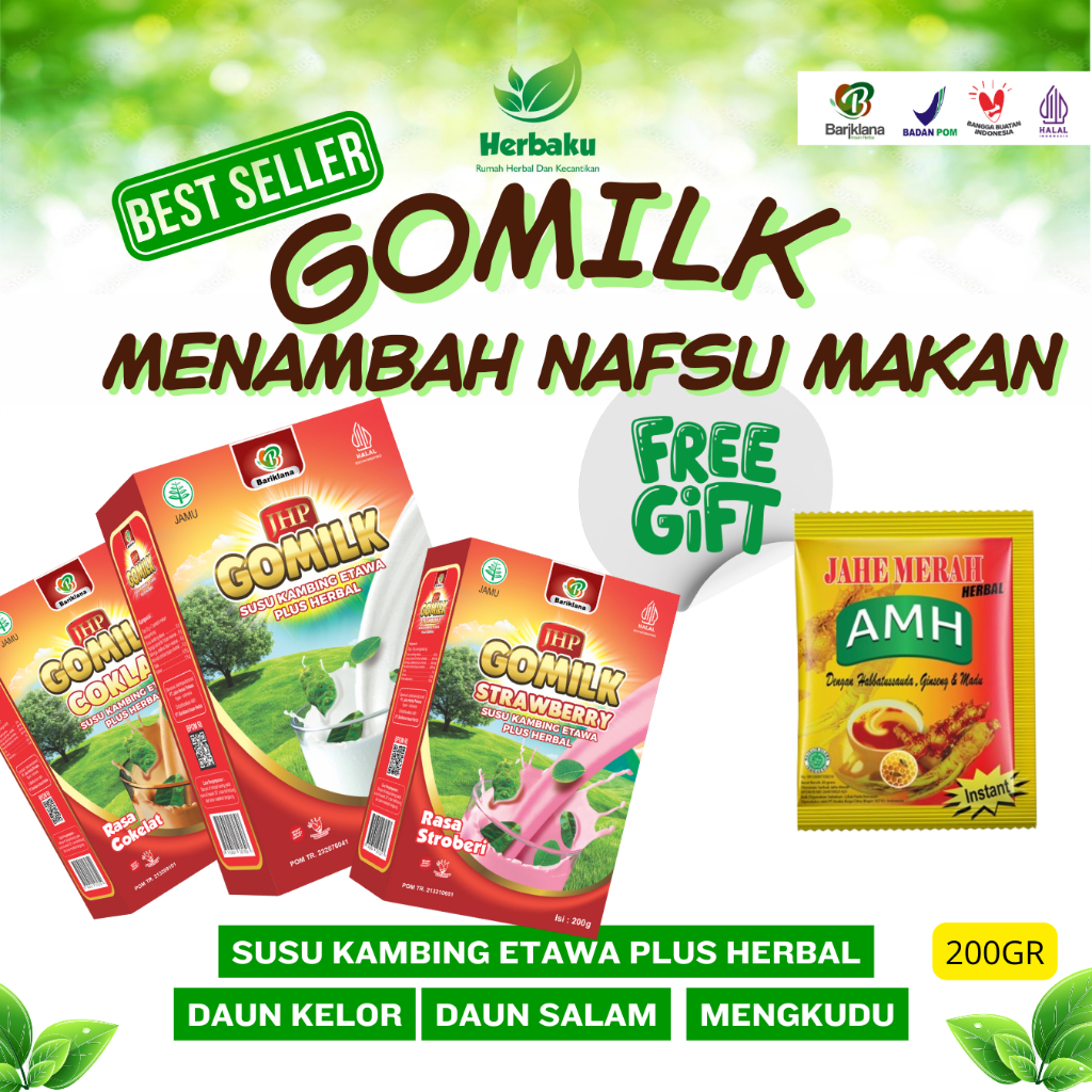 

GOMILK Susu Kambing Etawa Plus Herbal 200gr Menambah Nafsu Makan Susu Sehat Anak & Dewasa