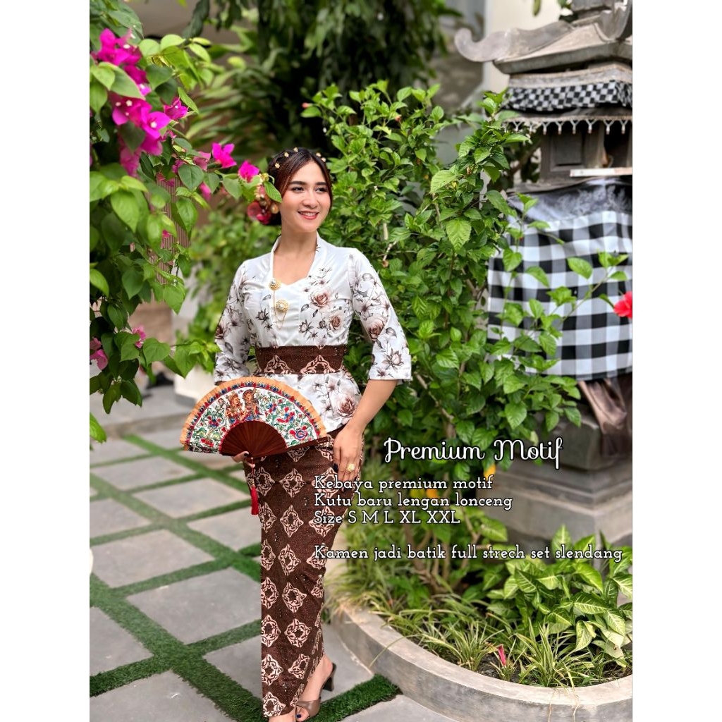 Kebaya Premium Motif Spesial Putih