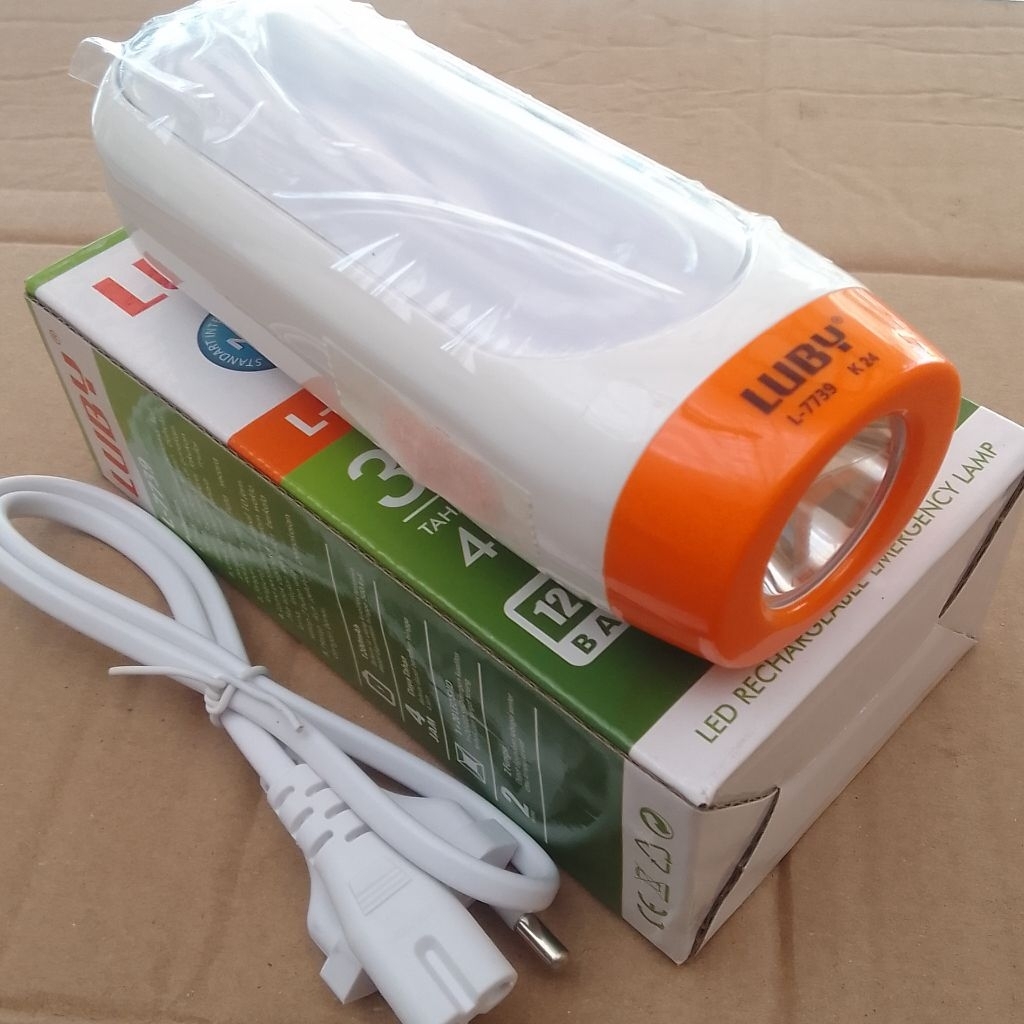 Senter tangan LED 3 watt + Lampu Emergency 30 LED SMD baterai charge