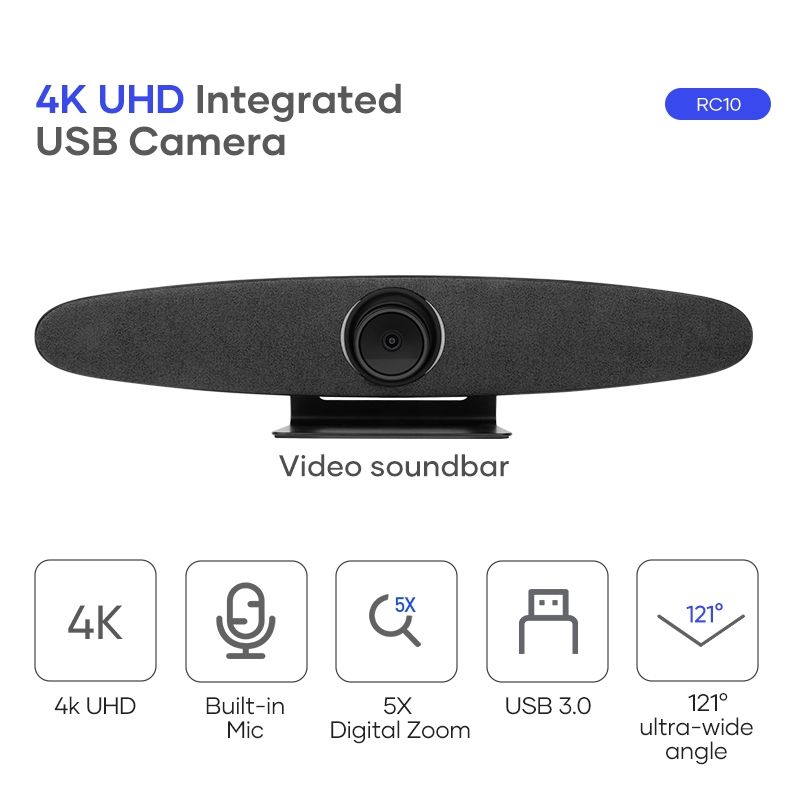 Rocware RC10 Video Soundbar 4K Voice Tracking