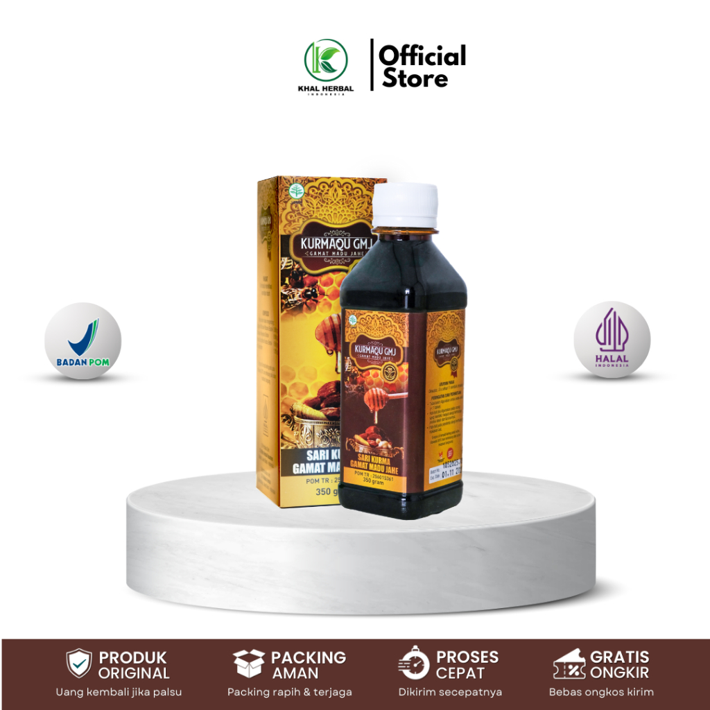 

Khal Herbal - KurmaQu GMJ - Sari Kurma Gamat Madu Jahe - Sudah BPOM & Halal