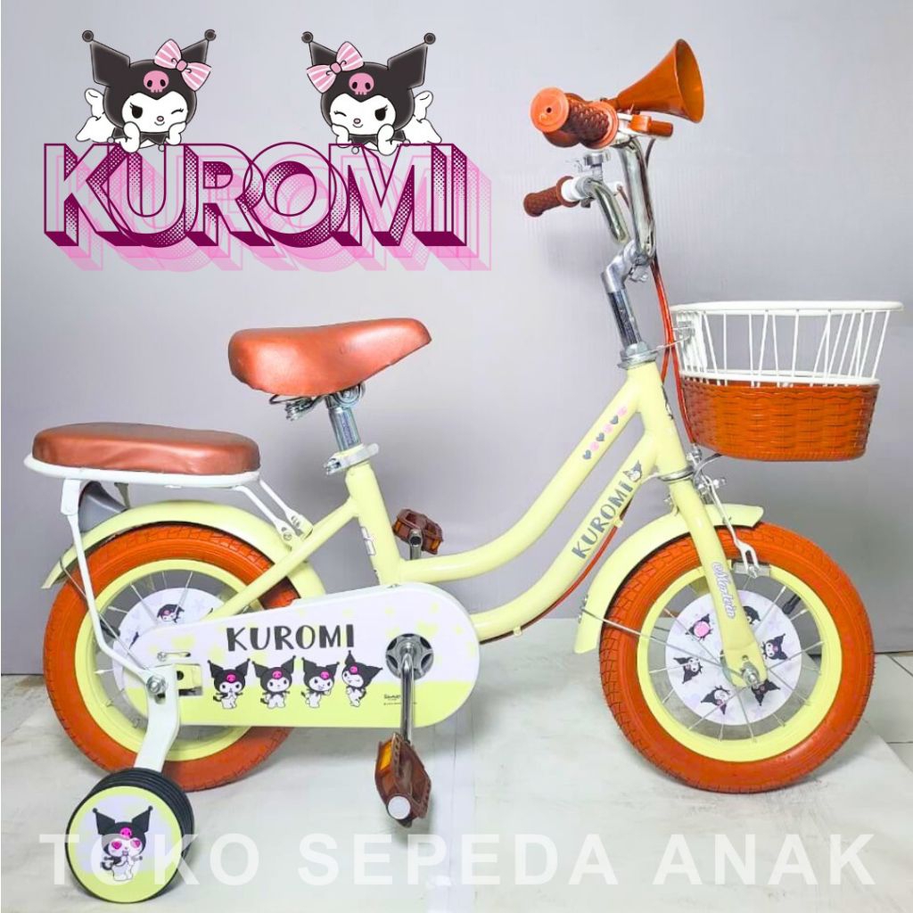 Sepeda Anak Perempuan 16 Inch Kuromi Mortein 311 Roda 4 Usia  4 7 Tahun