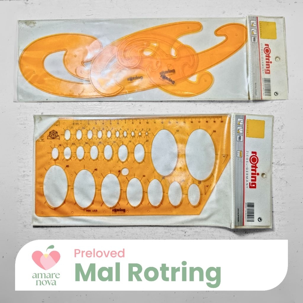 

[PRELOVED] Penggaris Mal Kuping Pola Baju dan Oval Rotring