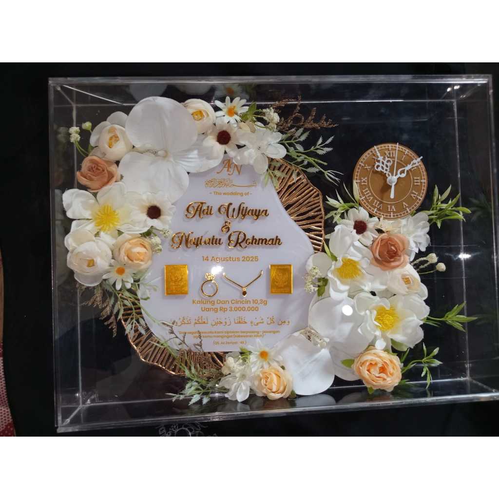 1 HARI JADI / MAHAR AKRILIK/ MAHAR AKRILIK DENGAN JAM/MAHAR RECYLE PAPER/ MAHAR RUSTIC /MAHAR MURAH/