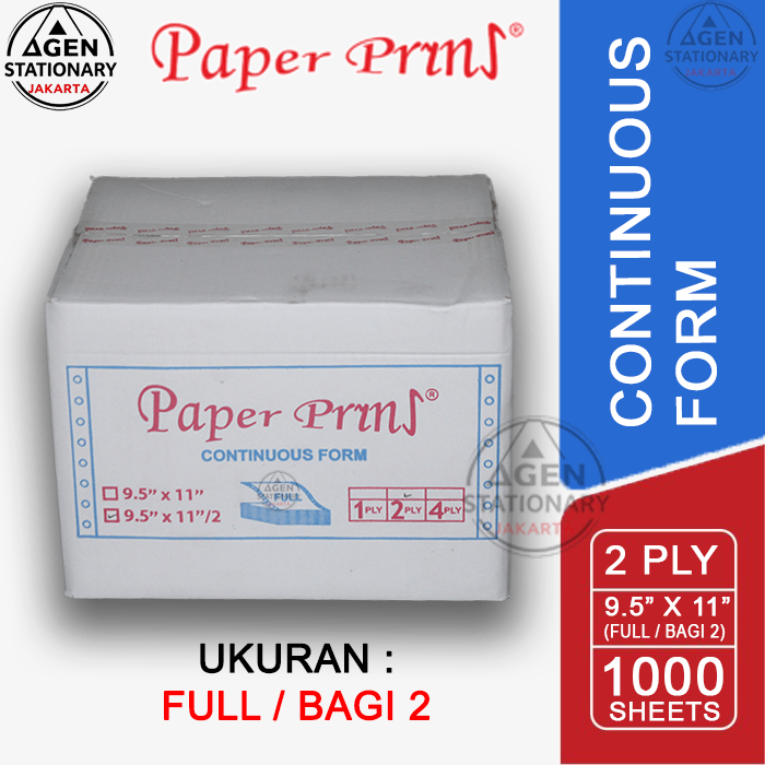 

KERTAS CONTINUOUS FORM PAPER PRINT 9.5 X 11 2 PLY FULL BAGI 2 FAKTUR SURAT JALAN NCR RANGKAP 2 ISI FULL