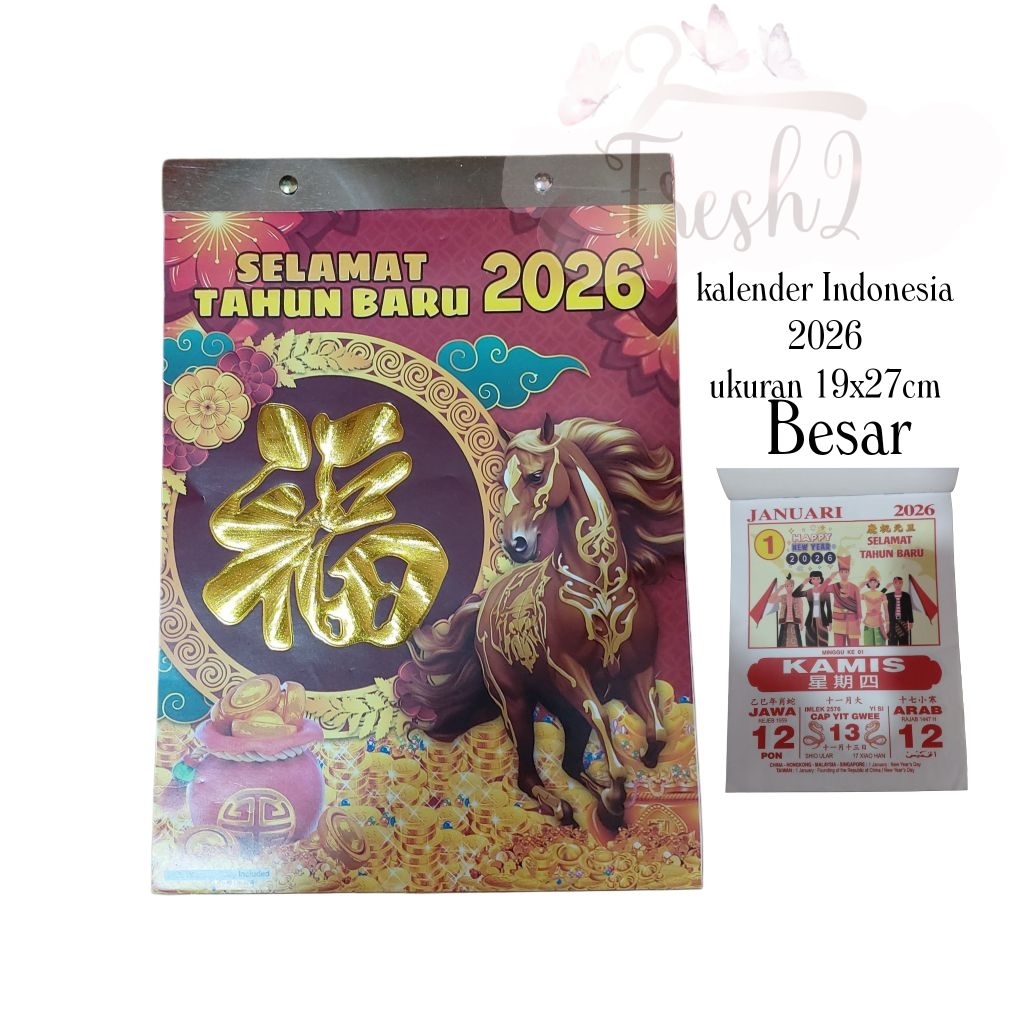 grosir kalender lokal 2026 besar / calender Indonesia 2026 / kalender harian nasional