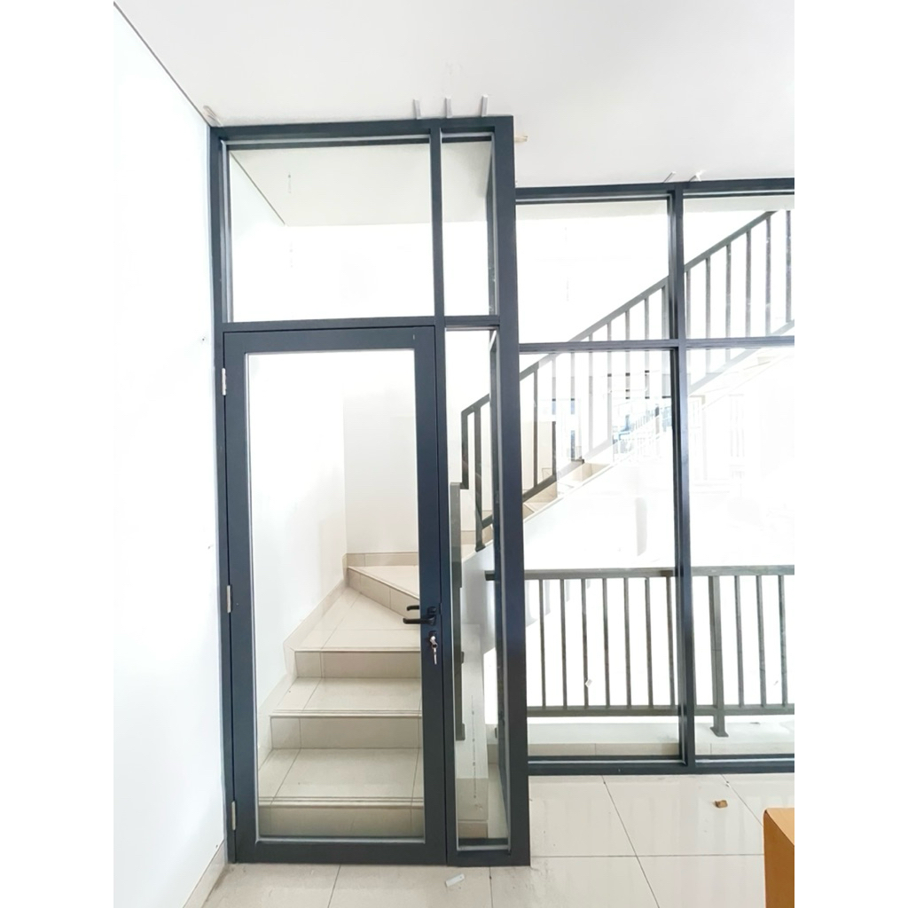 Partisi Kusen Kaca Mati Polos 5mm Aluminium 3” Warna Grey Forta Uk T.301 L.602