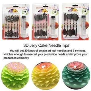 set Pudding Nozzle 3D Jelly Flower Cake Jello Gelatin Art Tool