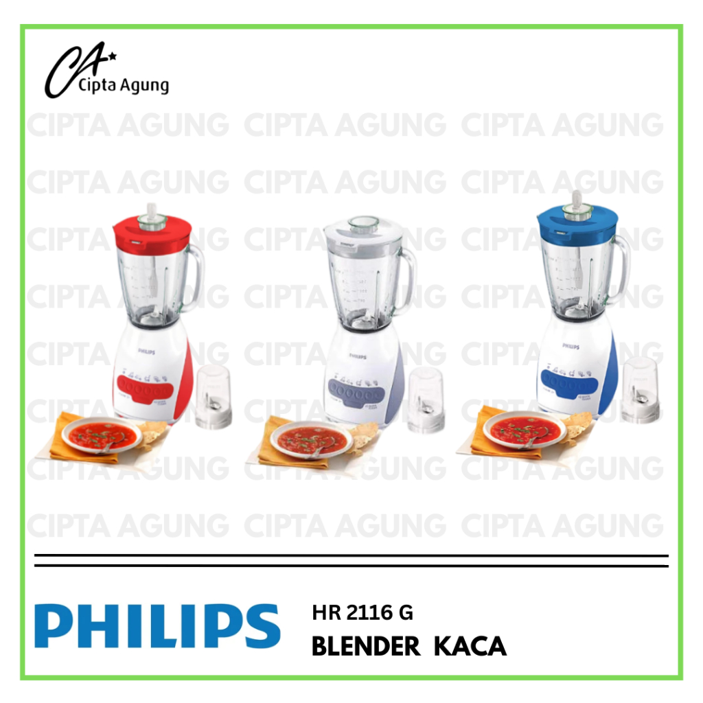 PHILIPS BLENDER HR2116/00 HR 2116 HR-2116 HR2116  - BLENDER 2 LITER - BLENDER PHILIPS BLENDER KACA 3