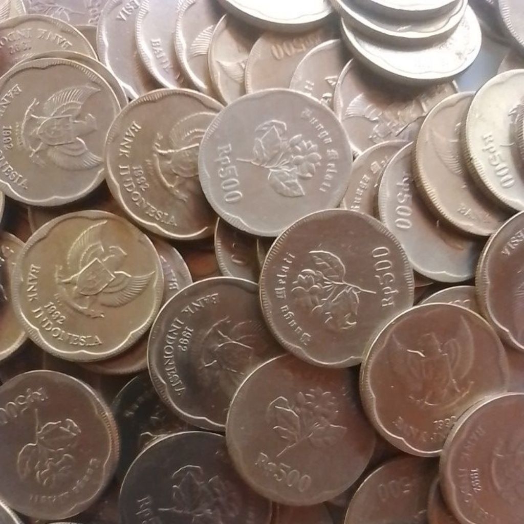 KOIN KUNO ASLI 500 RUPIAH MELATI TAHUN 1992