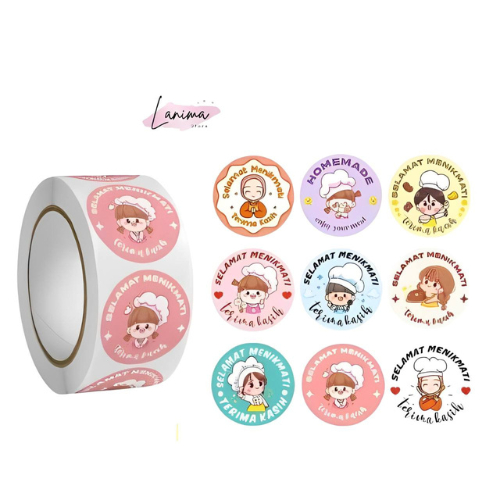 

Sticker Roll Selamat Menikmati 500 Pcs Label Bulat 2.5 cm Premium untuk Kue dan Makanan