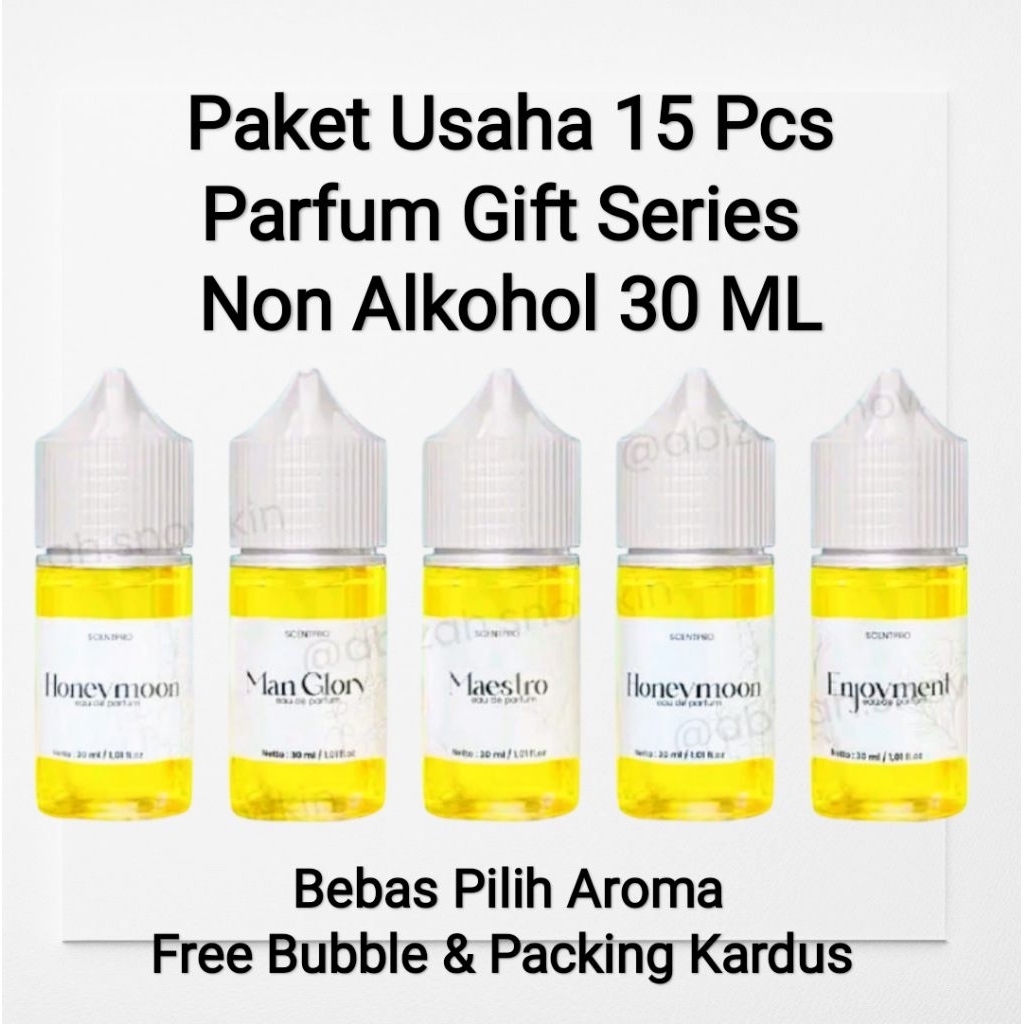 Paket Usaha 15 Pcs Parfum Gift Series Non Alkohol Bebas Pilih Aroma Parfum Viral Terlaris Wangi Taha