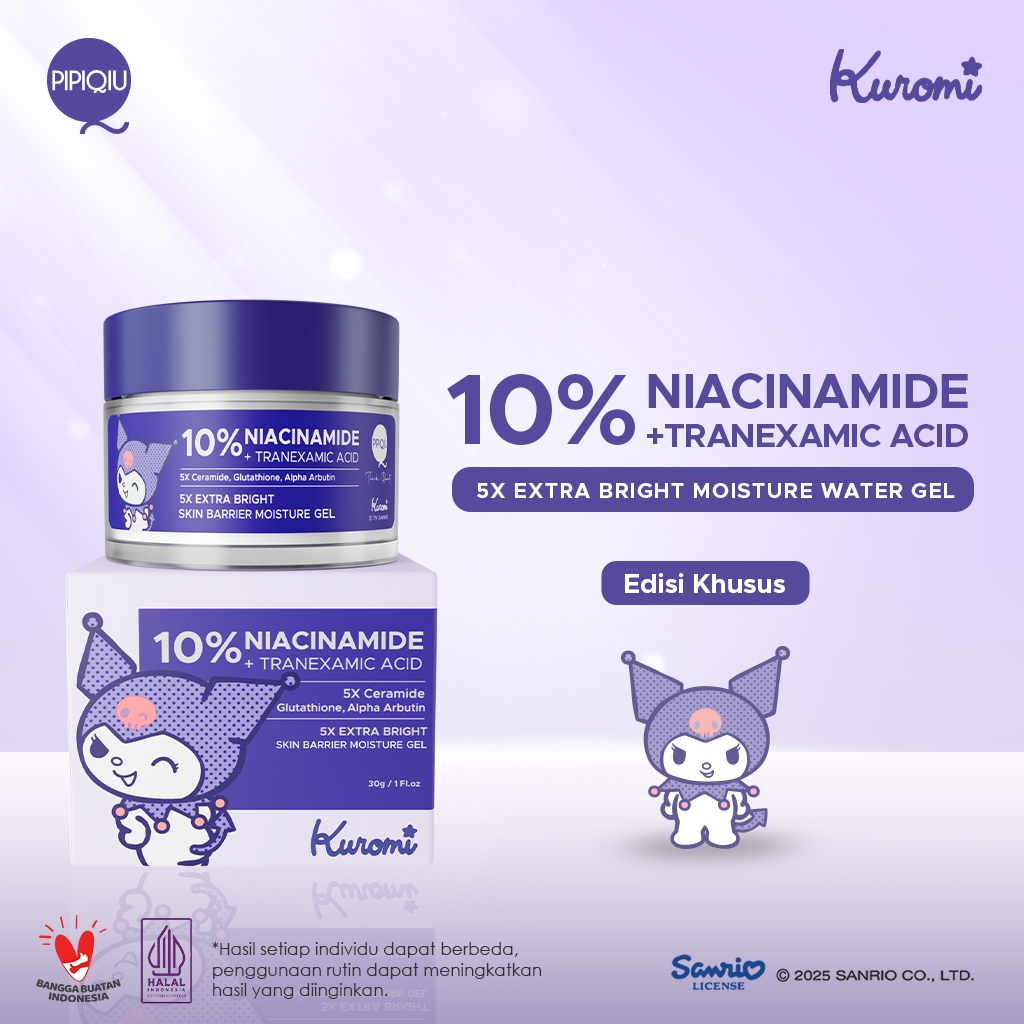Pipiqiu 10% Niacinamide + Tranexamic Acid Extra Bright Moisture Gel | Kuromi Edt | 30gr