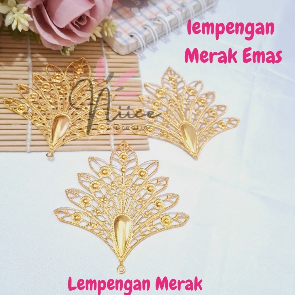 Lempengan Merak Emas | Lempengan emas | kerangka Bros Aksesoris Kerajinan Handmade