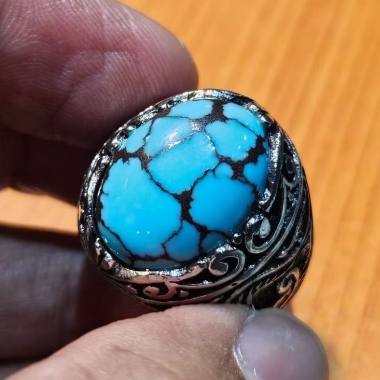 Natural Pirus Mesir Urat Jumbo – Batu Akik Pirus Biru Panci Top Quality