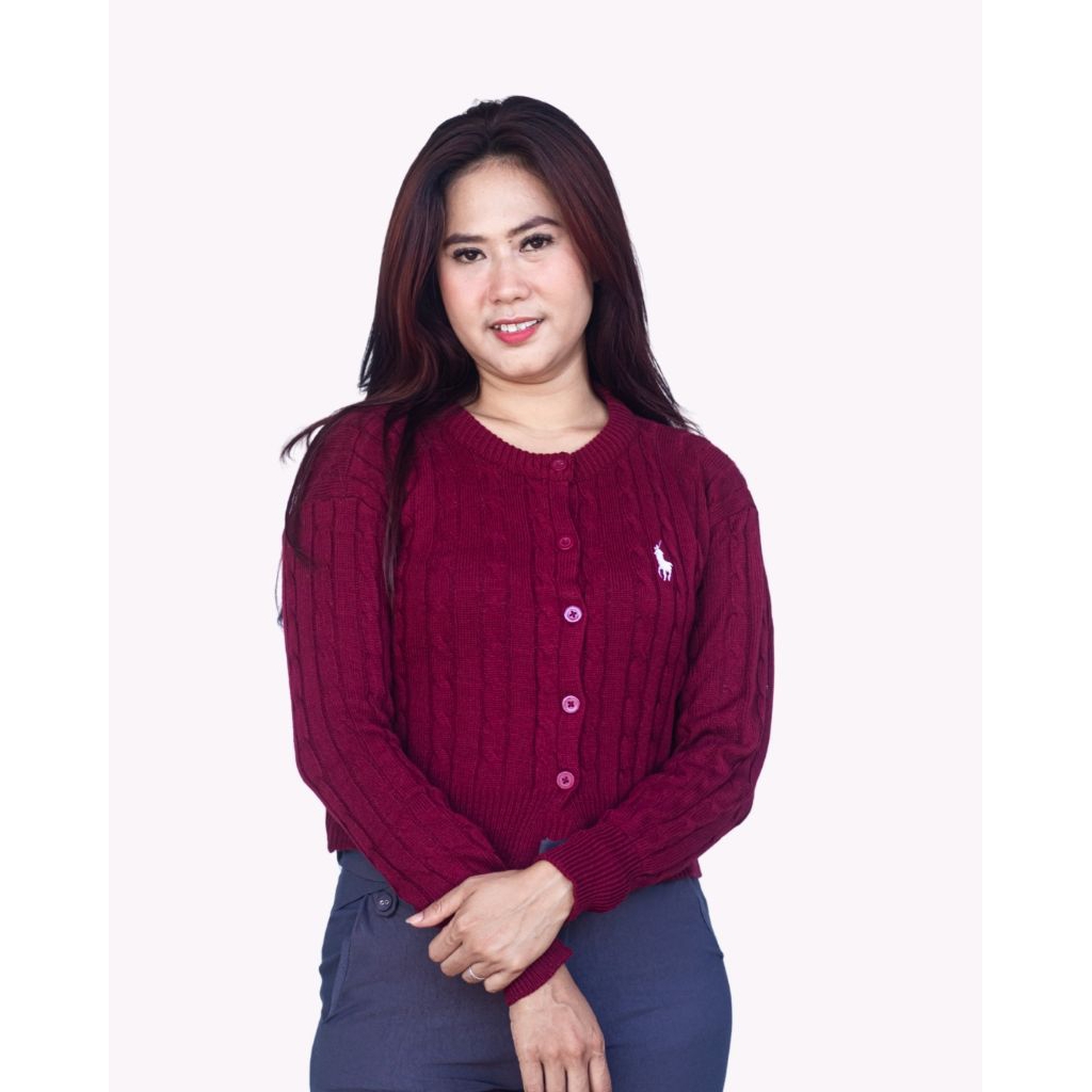 cardigan kepang rajut (cable)