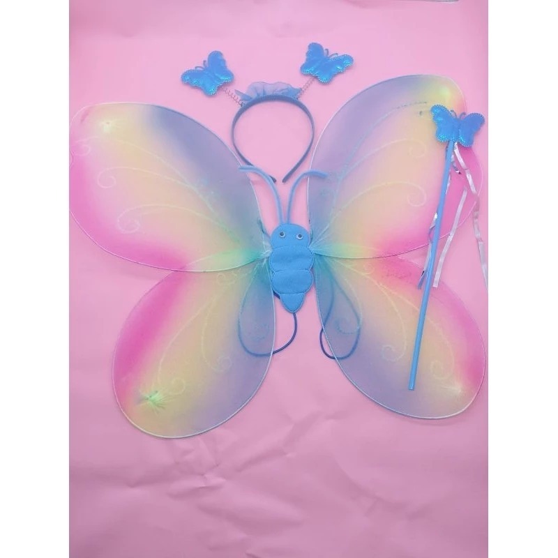 SAYAP KUPU KUPU ANAK SAYAP GRADASI PELANGI WARNA WARNI MAINAN ANAK KOSTUM ANAK KUPU-KUPU