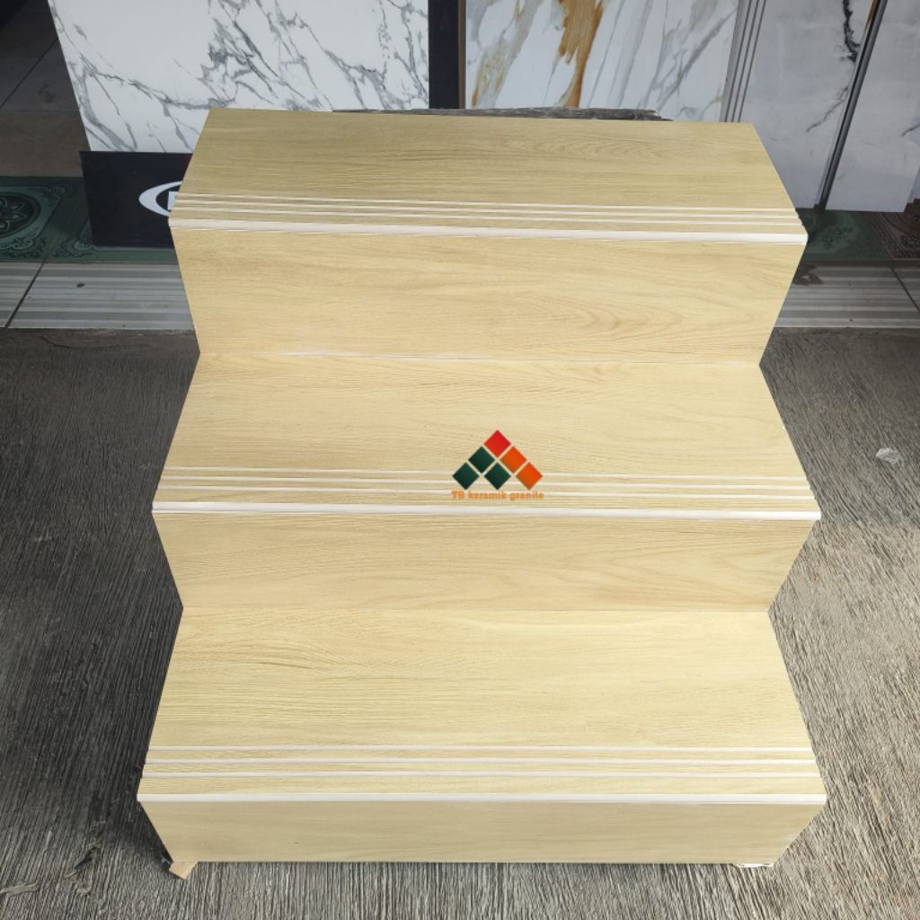 Granite Tangga 30x80 20x80 | 1 set | Palermo Cream | Motif kayu | Matt