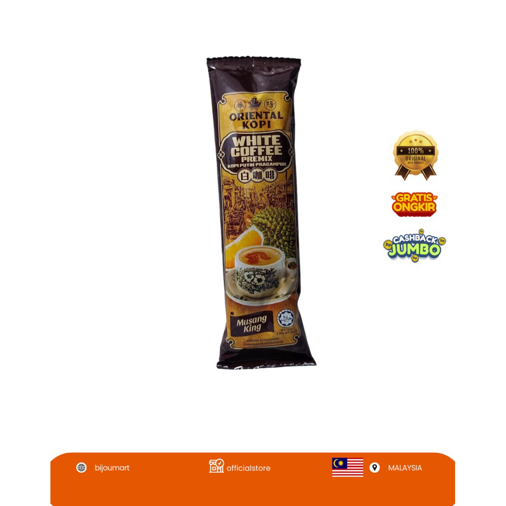 

[ MALAYSIA ORIGINAL ] ORIENTAL KOPI MUSANG KING WHITE COFFEE ( 1 BOX ISI 10 PCS )