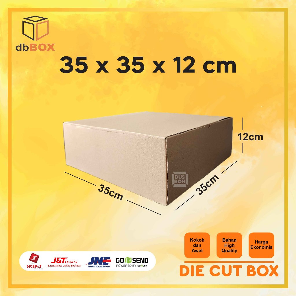 

Kardus Uk. 35x35x12 cm....Die Cut kotak Kue, snack -aksesoris-dll model box pizza