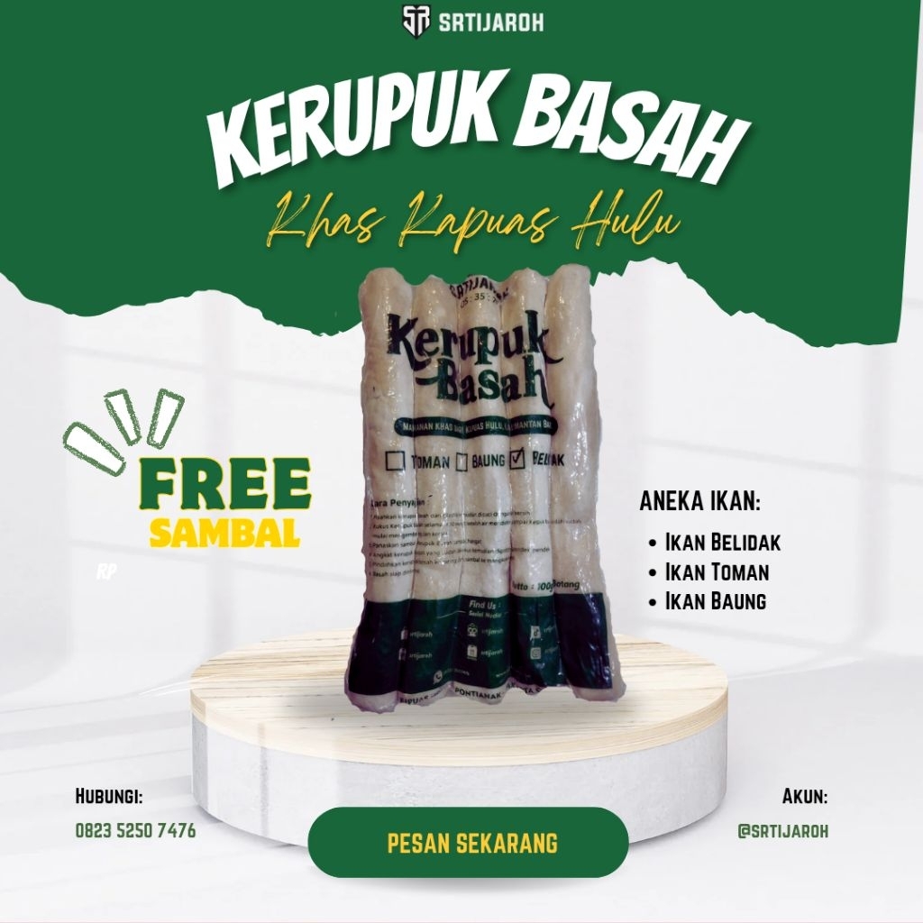 

Kerupuk Basah Ikan Toman isi tengah 10 batang