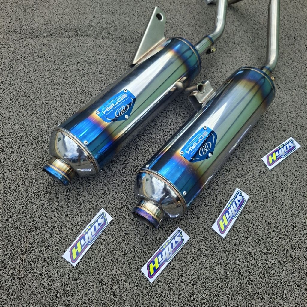 Knalpot Standar Racing STAINLES TITANIUM BLUEMON ORIGINAL HYLOS EXHAUST Moncong SHIJIRO Beat Scoopy 