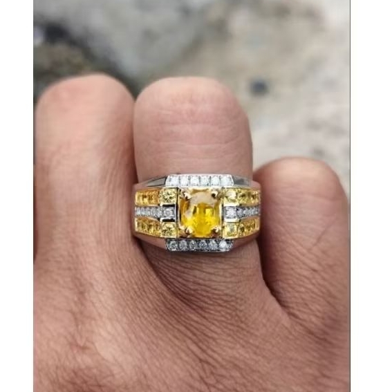 cincin berlian yellow safir