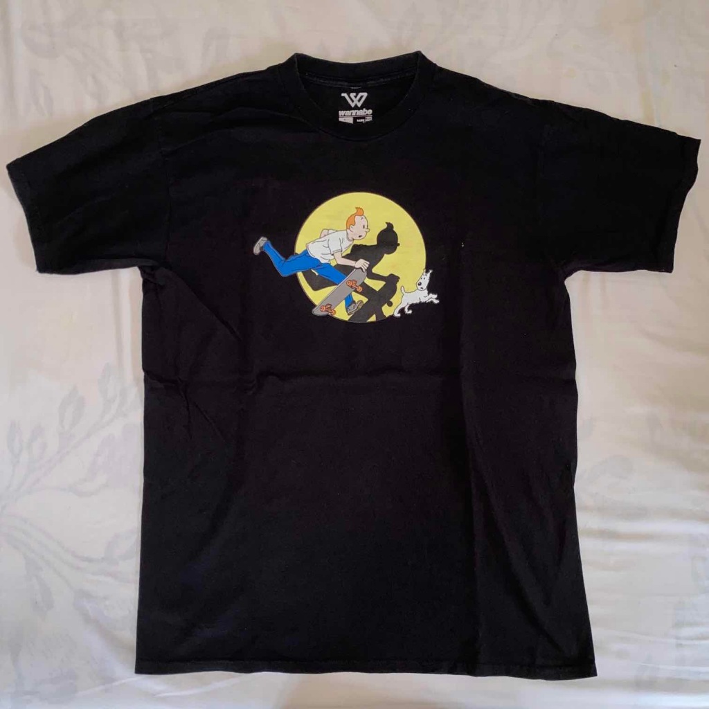 (Preloved) kaos tshirt hitam tintin