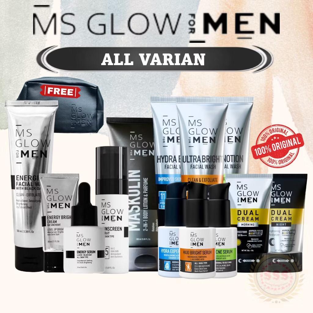 MS glow for men perawatan wajah pria PAKET LENGKAP