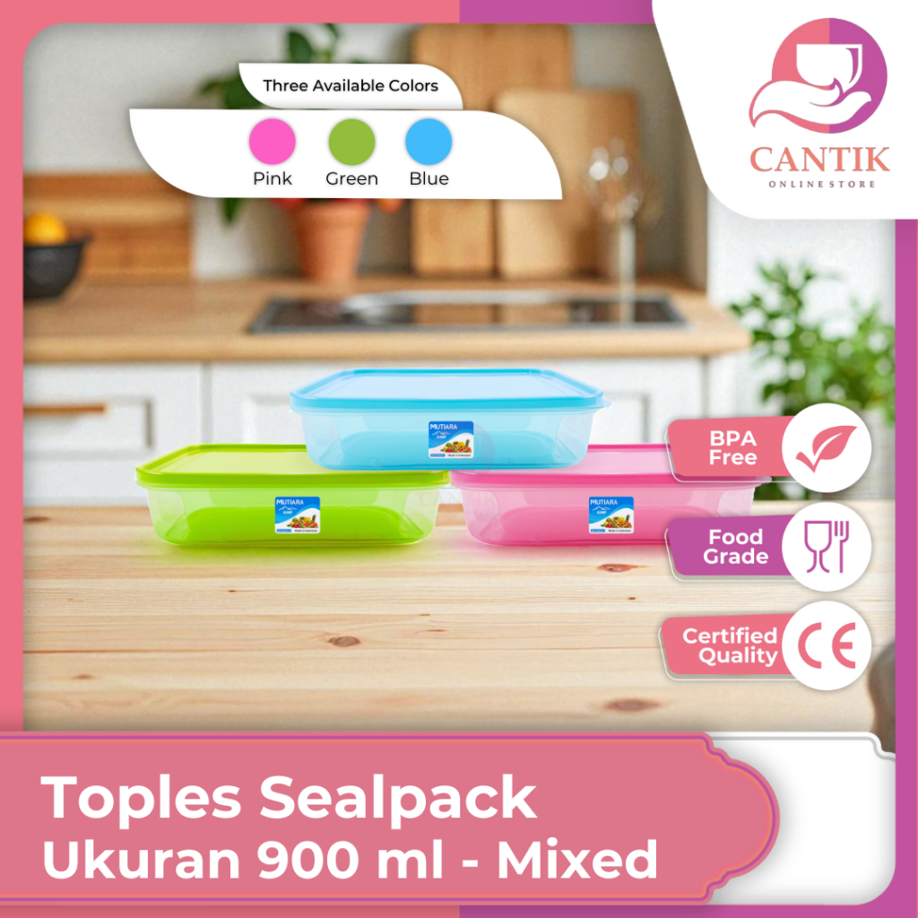 Toples/Sealpack KMP set isi 12 Pcs Plastik ukuran 900ml Kotak Plastik/Kotak Makan/Wadah Makanan/Wada