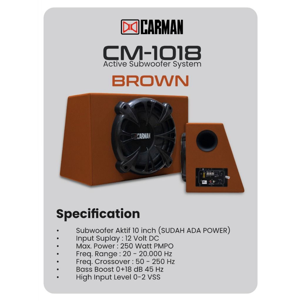 subwoofer carman aktif mobil 10inch