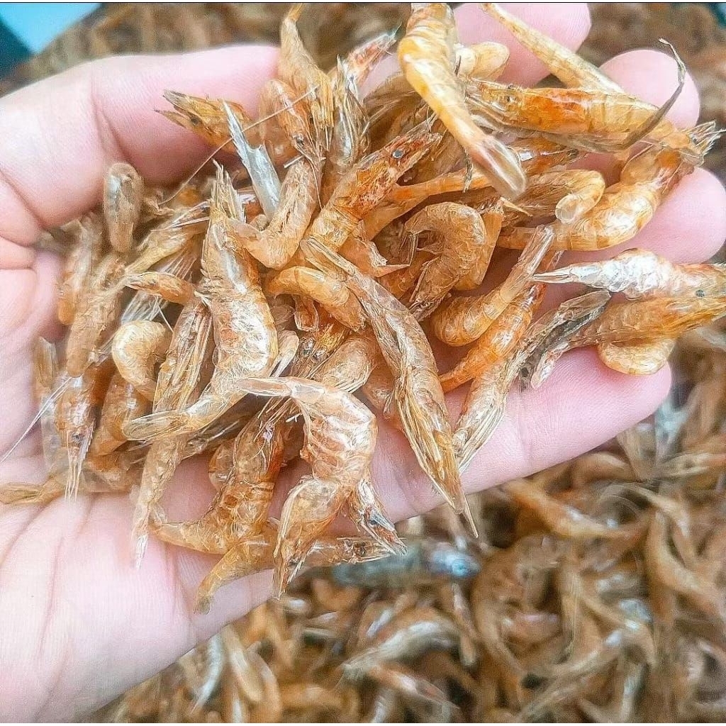 1KG Udang Kering Tawar /Pakan Ikan /bisa di konsumsi di masak /Sebagai Penyedap Kaldu COD Termurah
