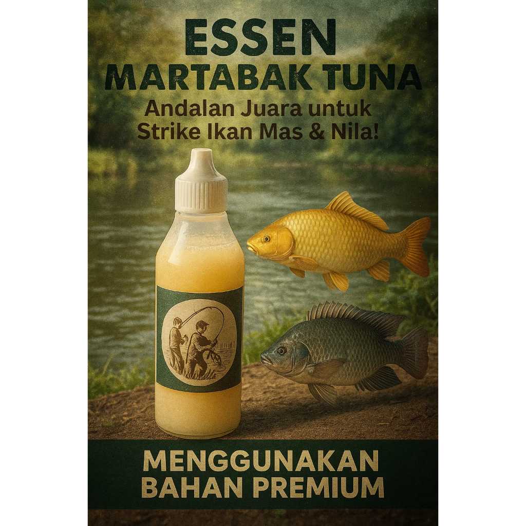 Essen Martabak Tuna Aroma Susu & Tuna Super – Umpan Ikan Mas, Patin, Bawal, Bandeng, Nila (media, Pe