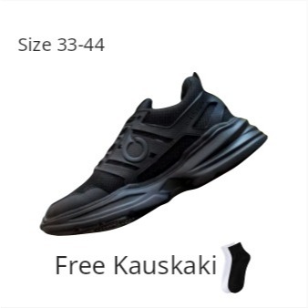 Sepatu Runing Ortuseight Hitam Polos Sepatu Sekolah Anak Dan Dewasa Sepatu Pria Wanita Unisex Sepatu