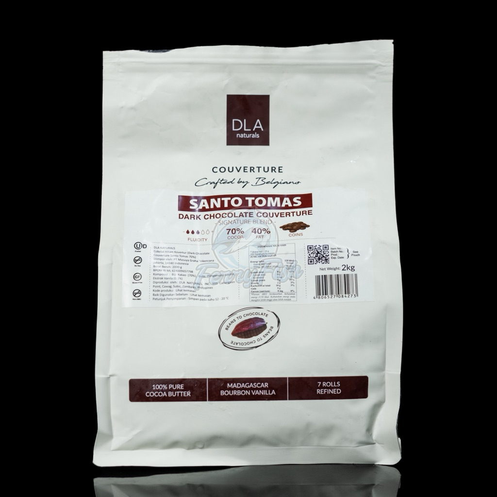 

DLA Naturals Santo Tomas 70% Dark Chocolate Couverture / Cokelat Coin Baking