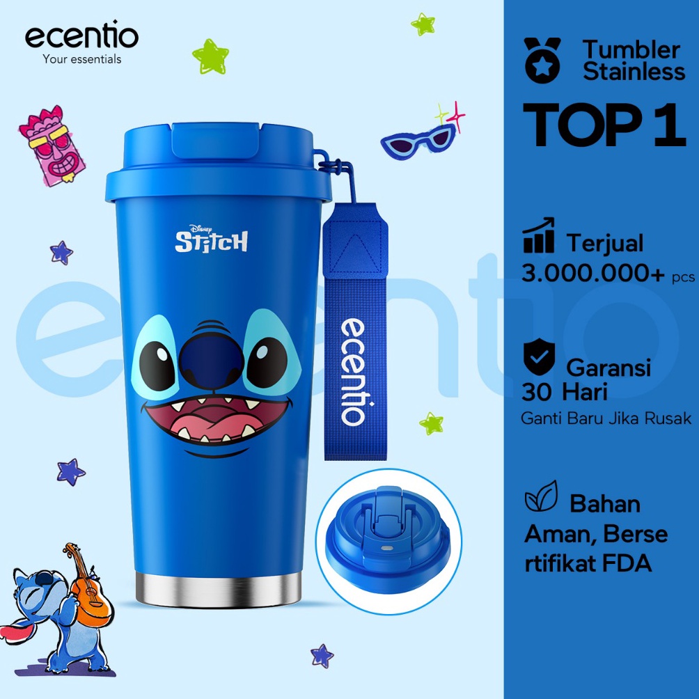 Official Shop ecentio X Toy story tumbler minum Disney lotso  stitch premium botol stainless 316 tah