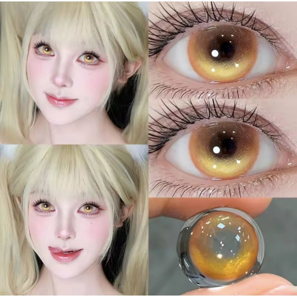 DS × Softlens Warna Cosplay Halloween Golden Aura Minus