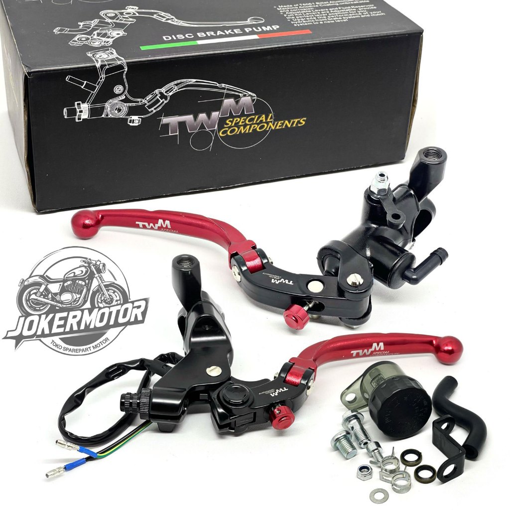 HANDLE LIPAT HENDLE MASTER REM SET RCB KIRI KANAN BONUS TABUNG MINYAK REM TWM  UNIVERSAL SEMUA MOTOR
