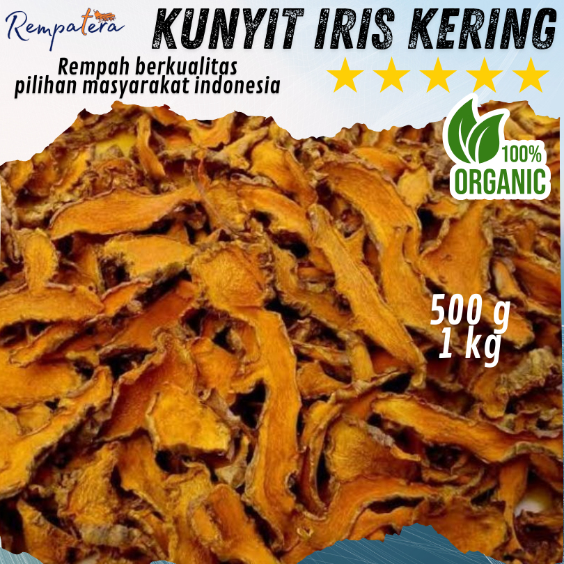 

REMPATERA - Kunyit Kering 500g & 1kg | Rempah Asli Tanpa Pengawet | Bumbu Masak | Herbal | Jamu | Kunyit Bubuk | Curcuma Dried Turmeric | Bahan Alami Minuman Sehat | Kunyit Kering Harga Murah Berkualitas Premium untuk Masakan dan Minuman