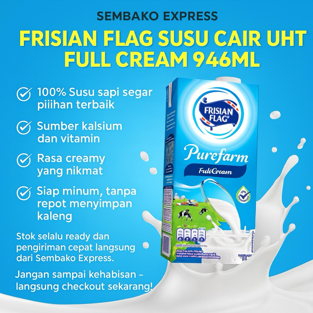 

Frisian Flag Susu Cair UHT Full Cream 946ml