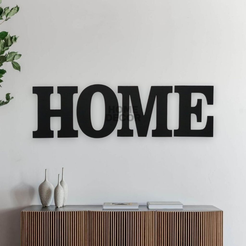 Wooden sign - HOME (Hiasan dinding/Pajangan dinding/Pajangan kayu) Laser Cutting