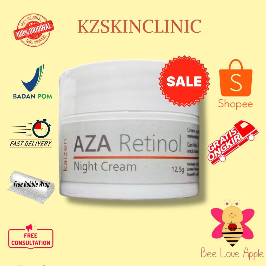 KAIZEN AZA Retinol Night Cream - Cream Retinol Azelaic Flek Melasma Anti Aging