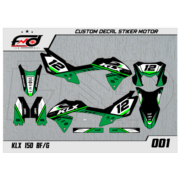 DECAL STIKER KLX 150 BF (001) DEKAL STICKER KLX G SE 2016 FULLBODY 2017 2018 2019 2020 2021 2022 MER