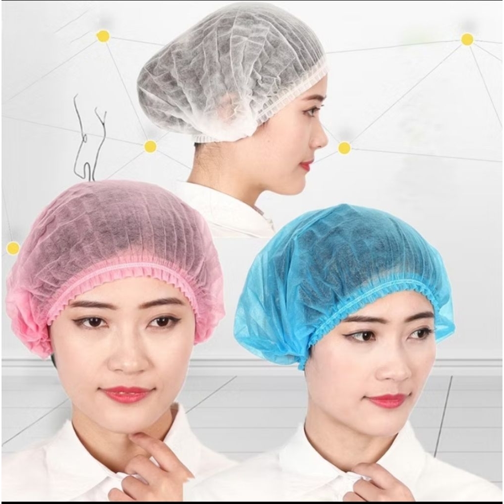 Shower Cap Universal Head Cap Medis Sarung Kepala Non Woven Disposable Murah Head Cap Medis