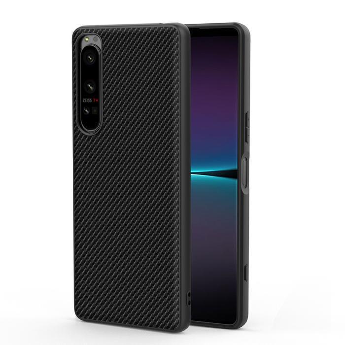 MD-Premium Carbon Fiber Leather Case for Sony Xperia 1 III / 1 IV / 5 II / 5 III / 5 IV - Hitam, Xpe