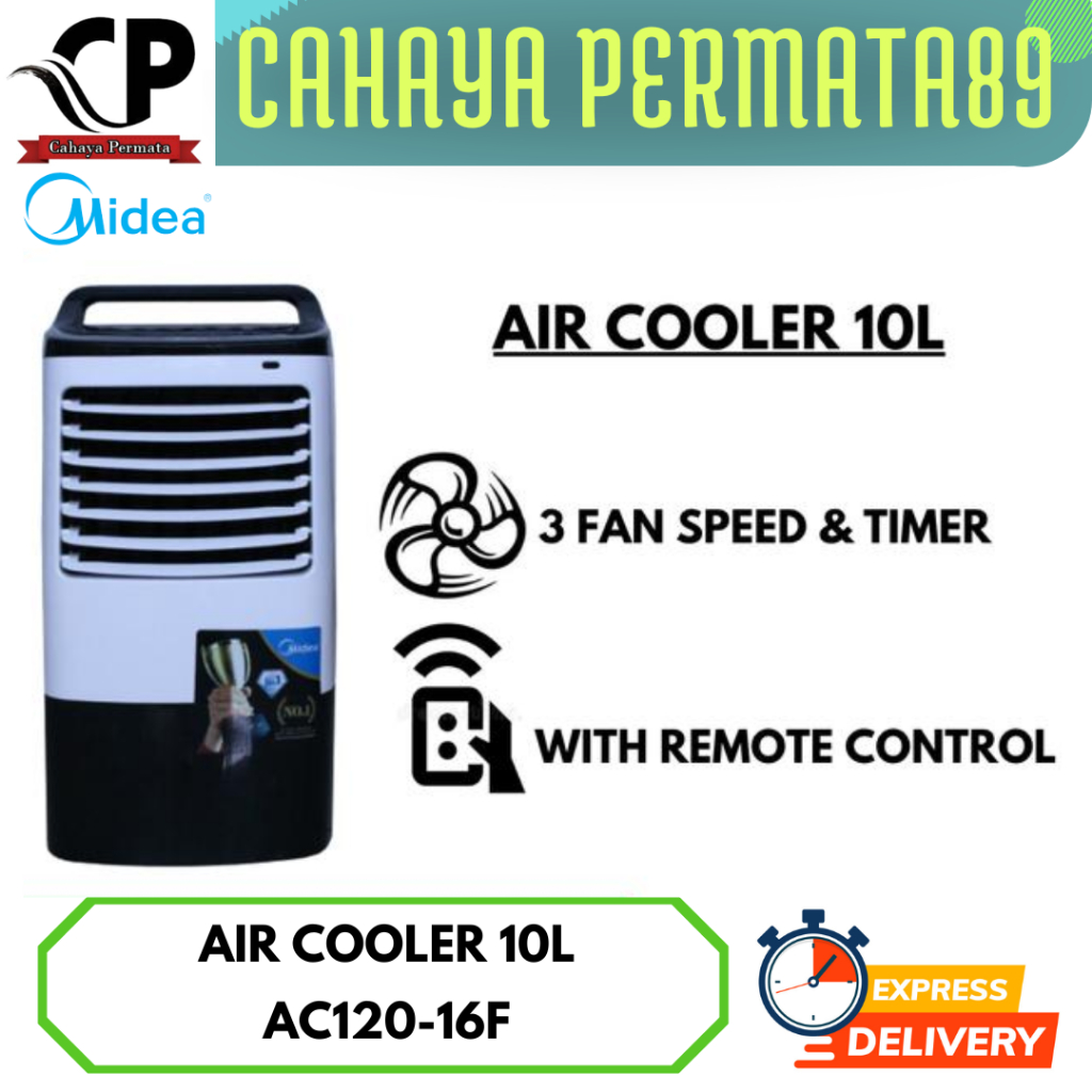 MIDEA AIR COOLER AC120-16F KAPASITAS 10L 3 in 1 Dengan HEPA Filter AC120-16F
