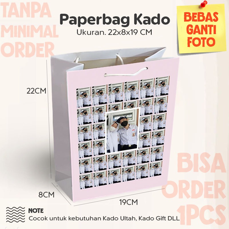 

(BEBAS FOTO) Paper Bag Ulang Tahun ALL SIZE 22x8x19CM / Tas Ulang Tahun Bebas Foto Sendiri Murah