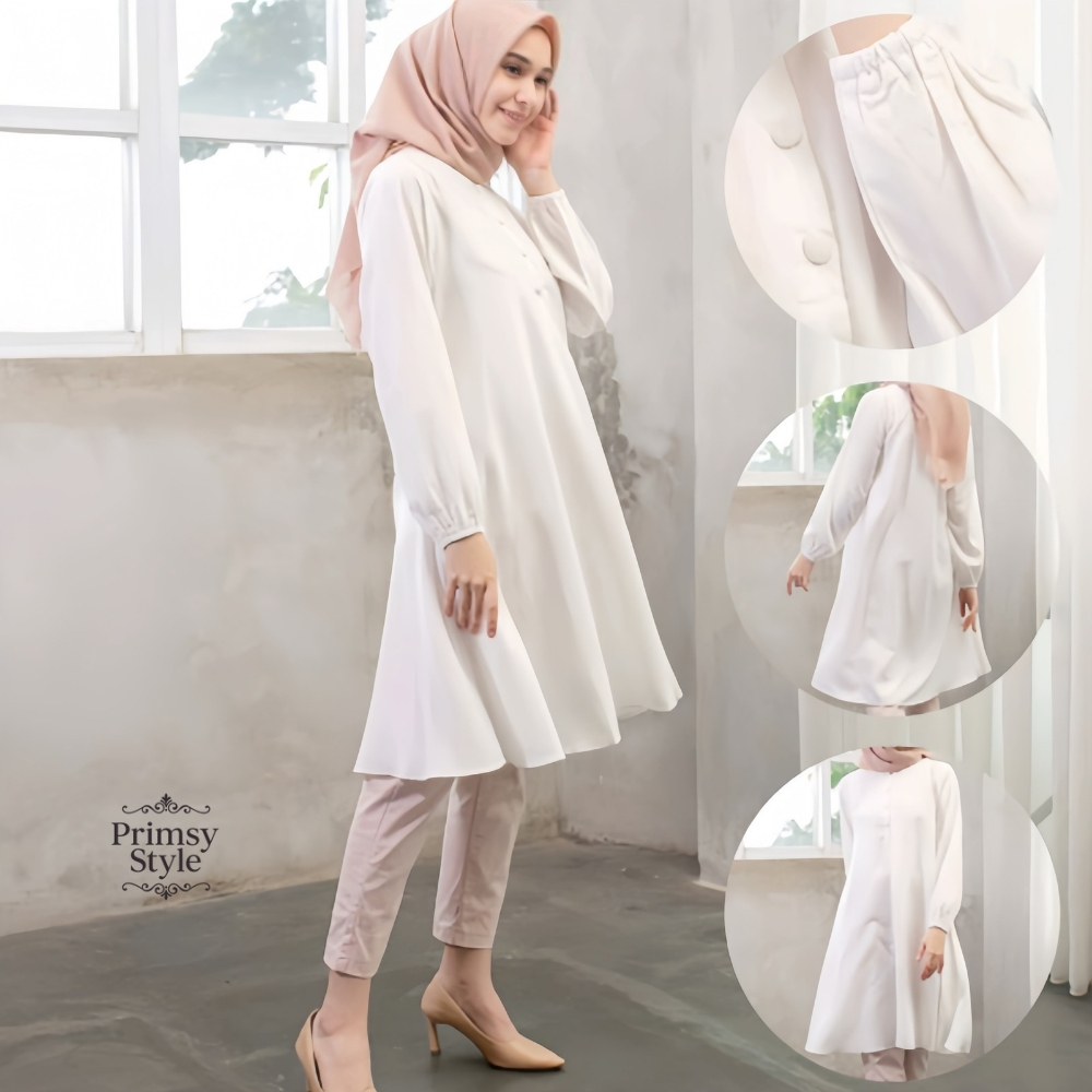 Tunik Safira Wanita Cantik Atasan Kekinian Nyaman & Busui Friendly Terbaru - Crinkle Airflow Premium