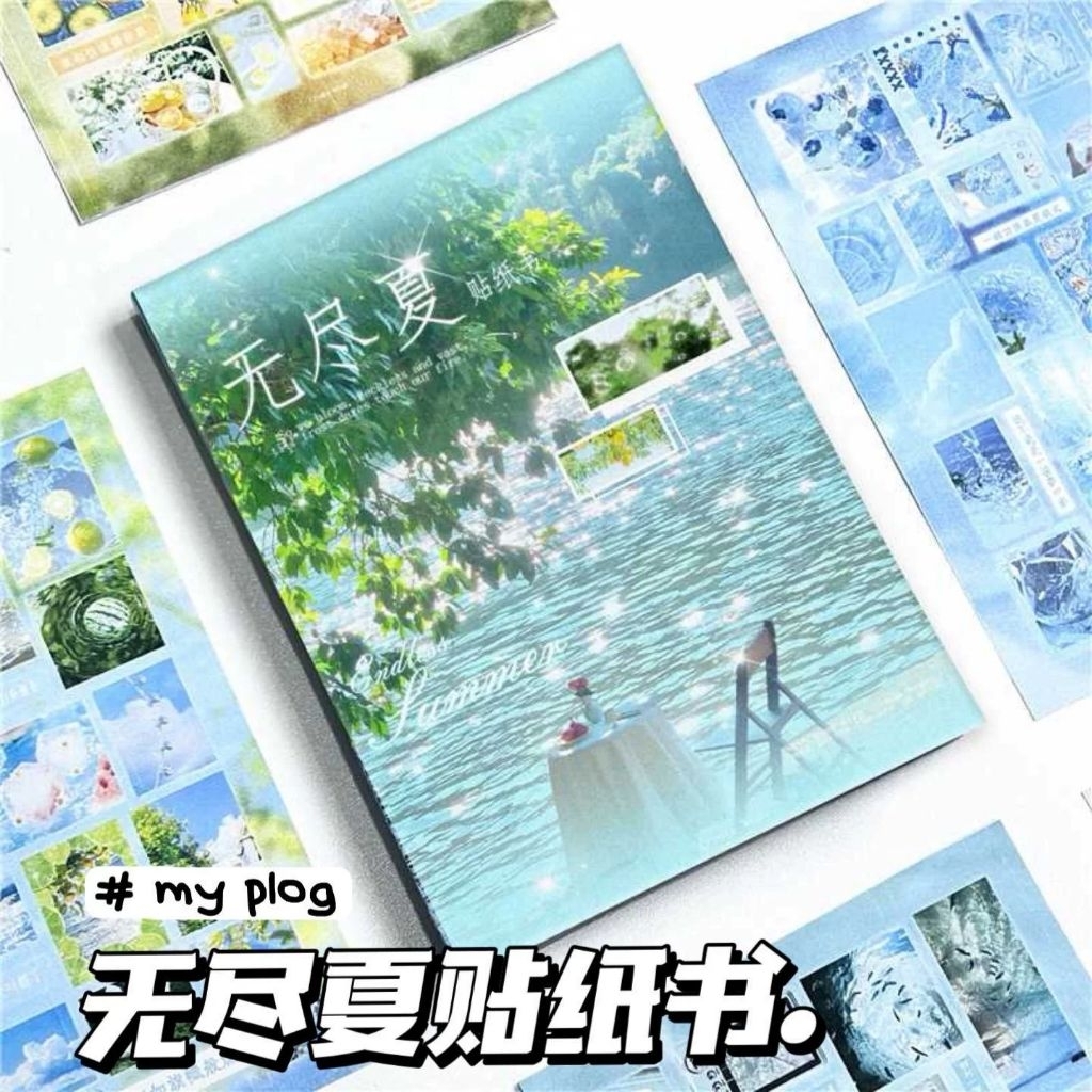 [WindHeart] 24 lembar Sticker Book Endless Summer handbook DIY decorative collage stickers ins style