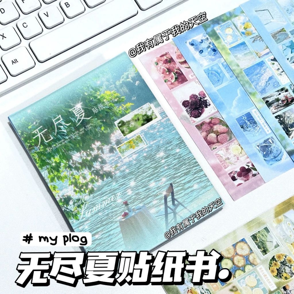 

[WindHeart] 24 lembar Sticker Book Endless Summer handbook DIY decorative collage stickers ins style 22601